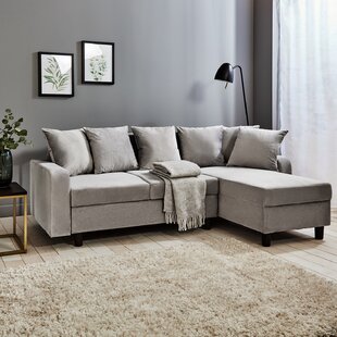 Grey tufted store sectional sofa